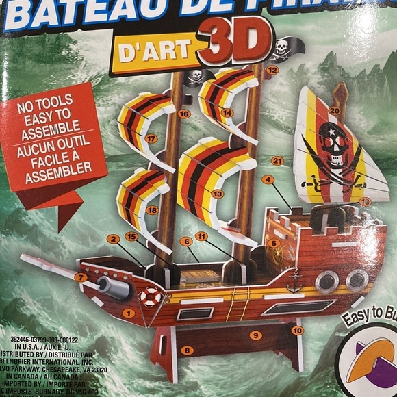 New 3D Art Pirate Ship Kids Craft by Creative Kids - Picture 4 of 4